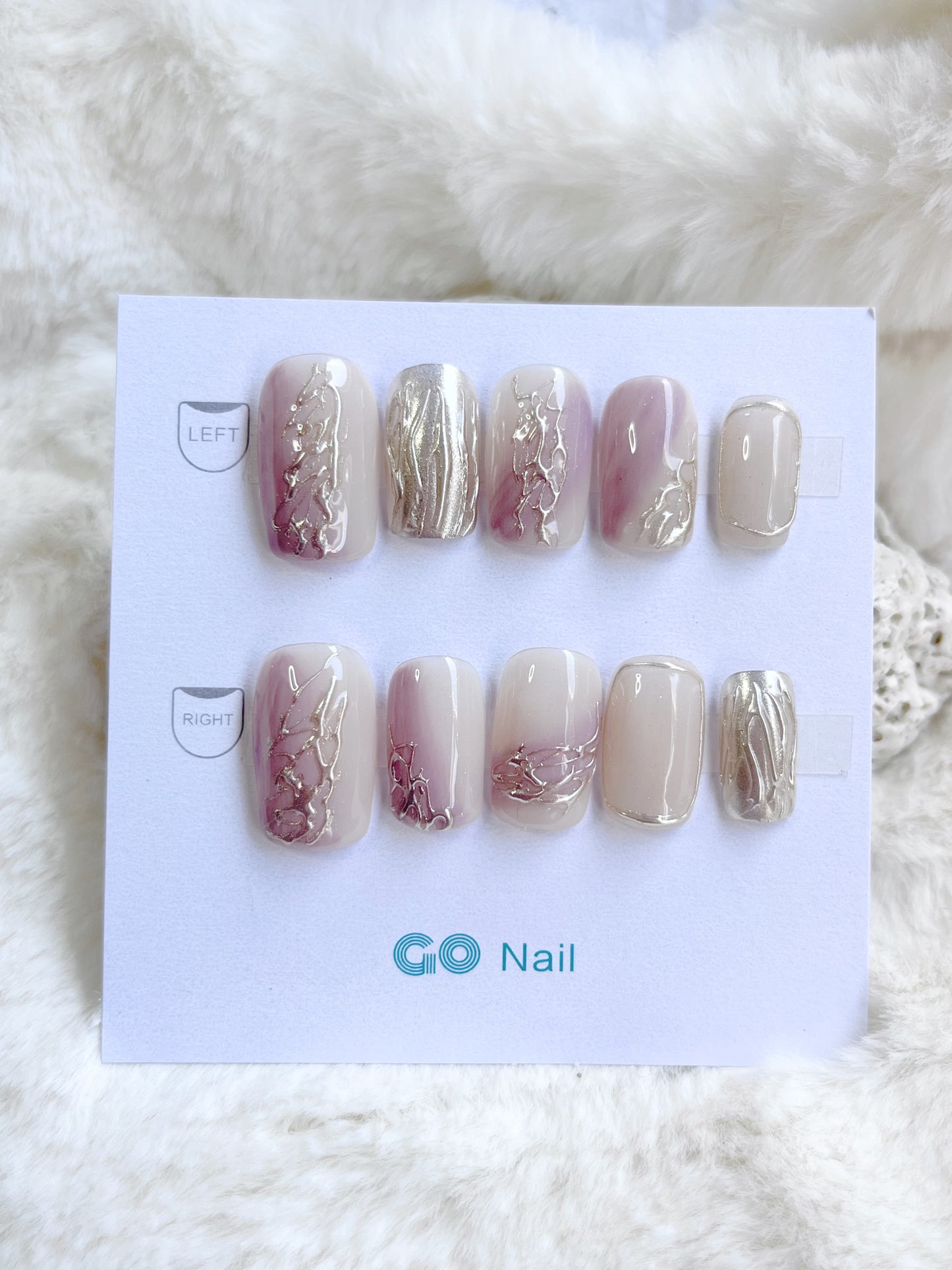 Gold flash press on nails