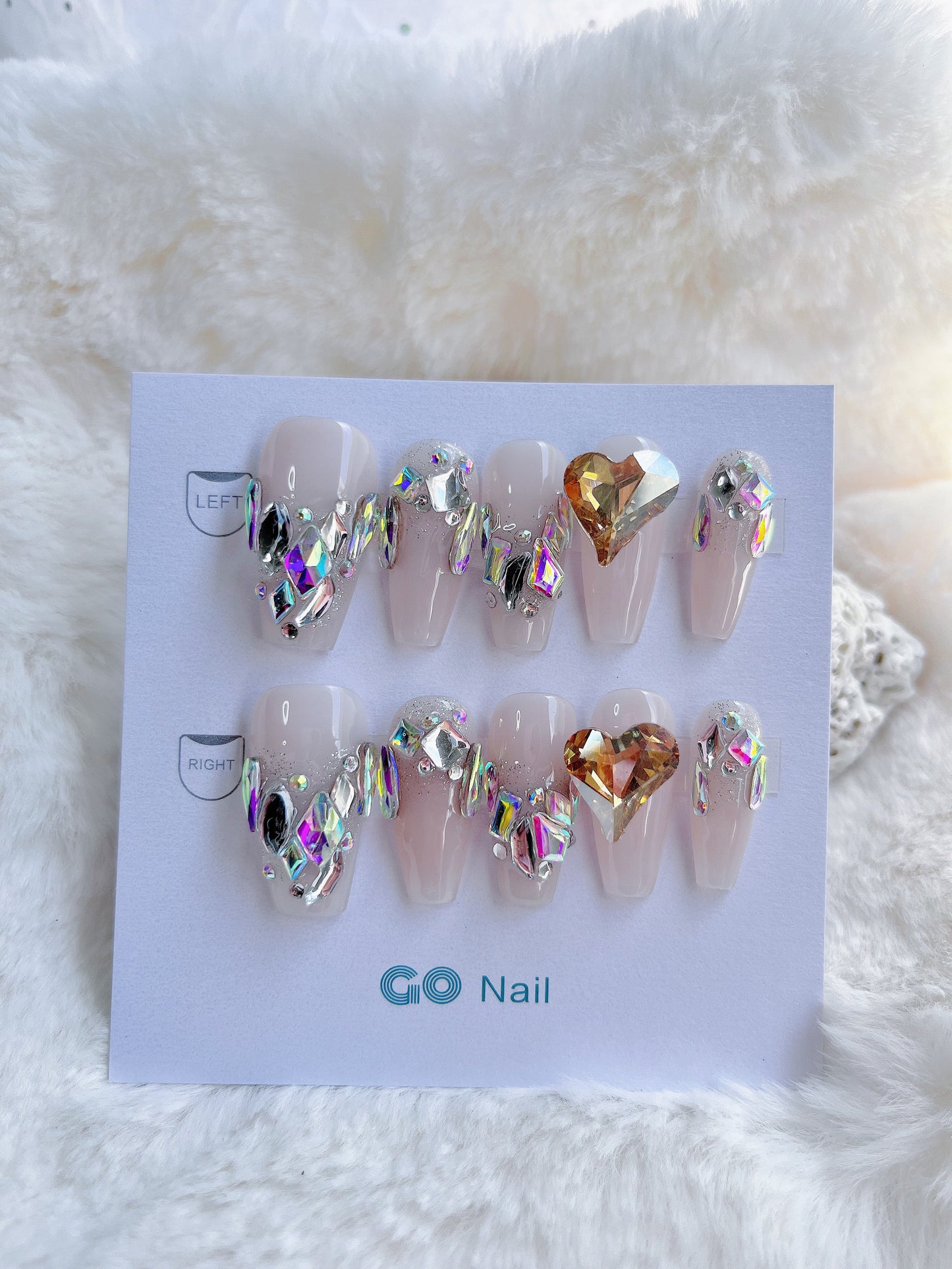 Lovely heart press on nails